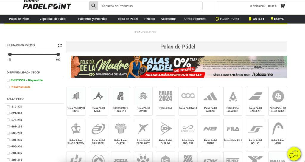 Venta en marketplaces para e-commerce de pádel