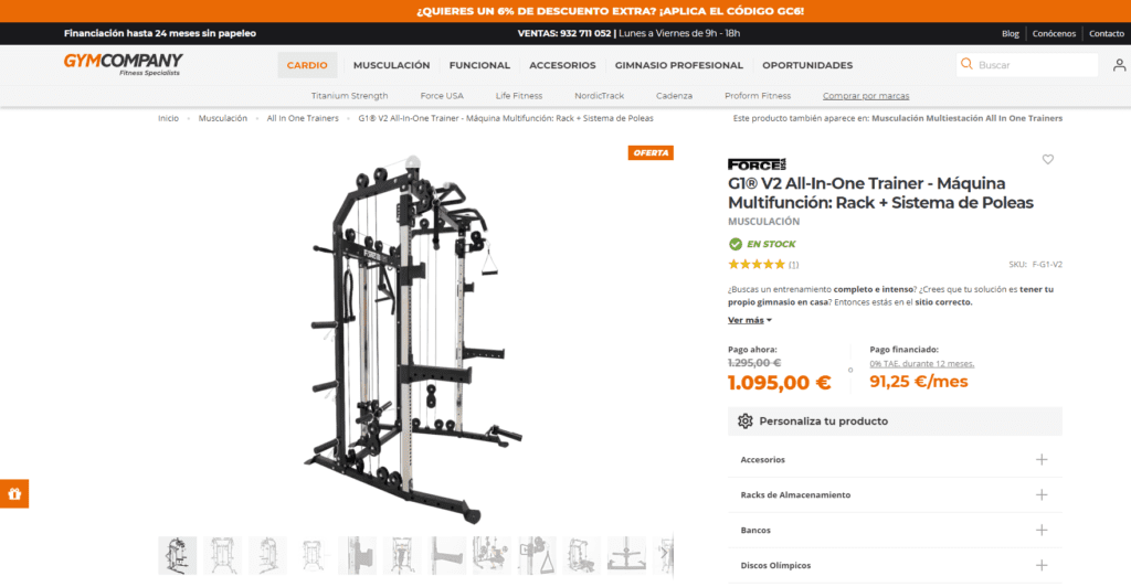 ecommerce maquina gym