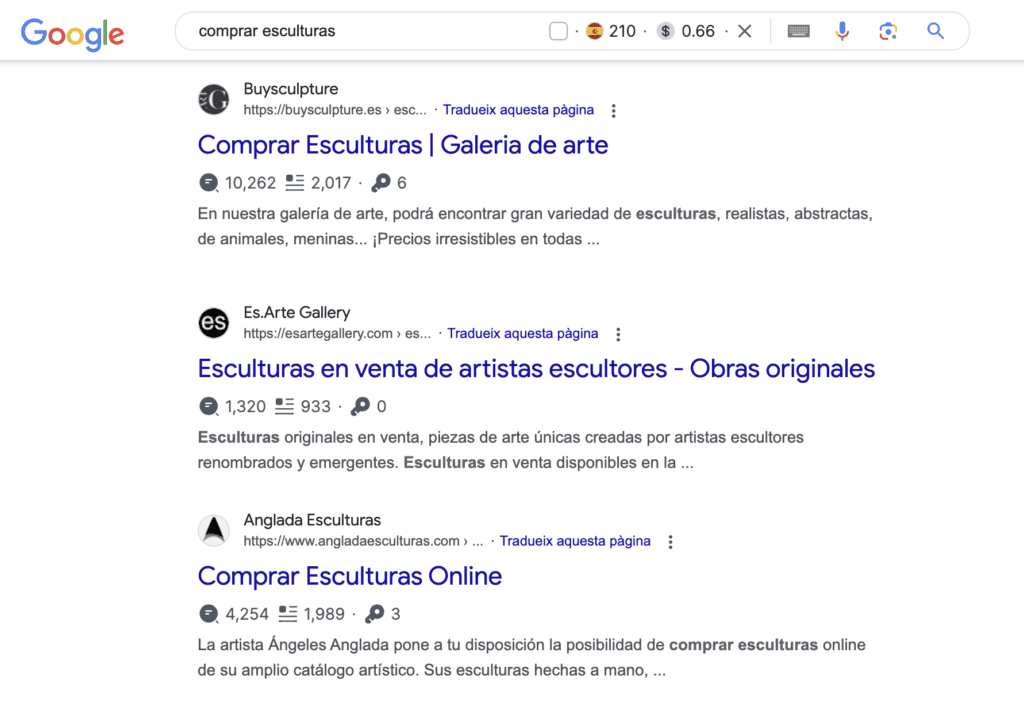 Posicionamiento web SEO para ecommerce de esculturas