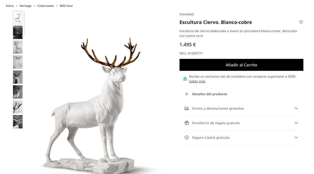 Optimización Web, UX/UI y CRO para ecommerce de esculturas