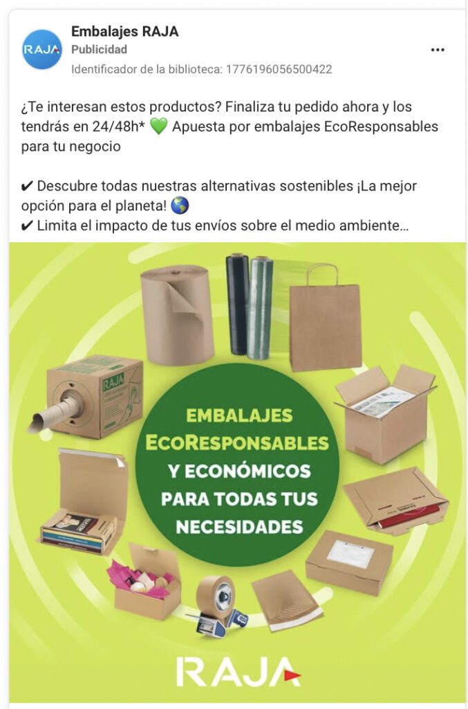 Social Ads para ecommerce de embalajes industriales