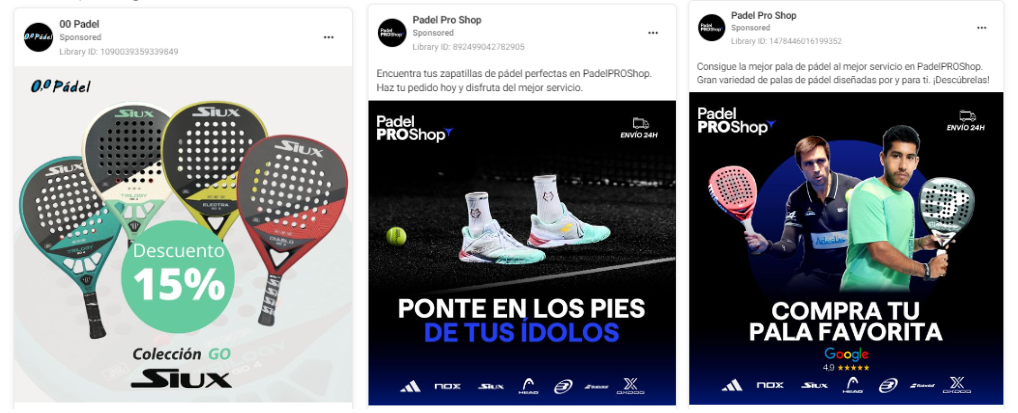 campañas de ADS para ecommerce de padel en Eximia Studio