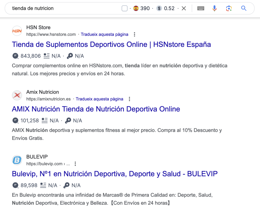 Posicionamiento web SEO para e-commerce de Nutrición