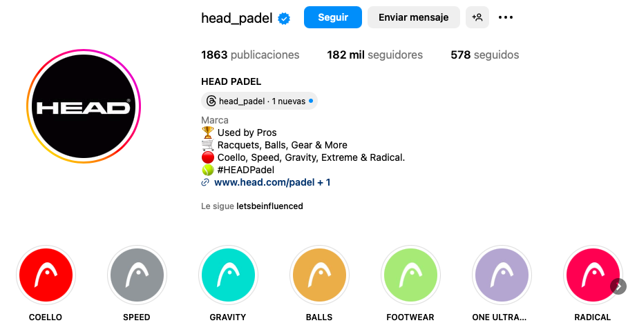 Gestión de redes sociales para ecommerce de pádel