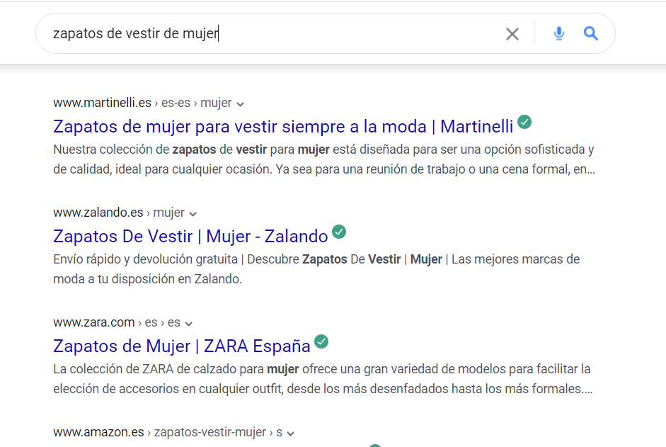 Posicionamiento web SEO para ecommerce de zapatos de vestir para mujer