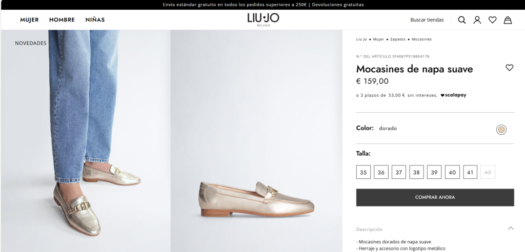 Optimización Web, UX/UI y CRO para ecommerce de zapatos de vestir para mujer