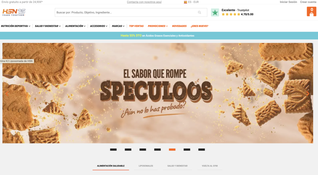 Optimización Web, UX/UI y CRO para ecommerce de suplementos deportivos