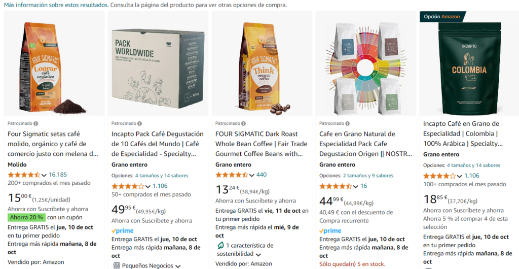 Venta en marketplaces para ecommerce de café de especialidad