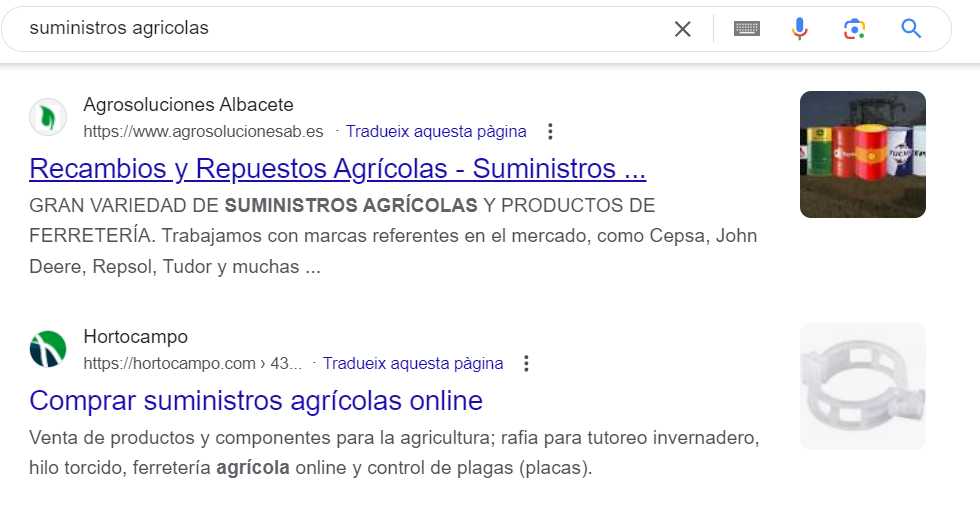 Posicionamiento web SEO para ecommerce de suministros agrícolas