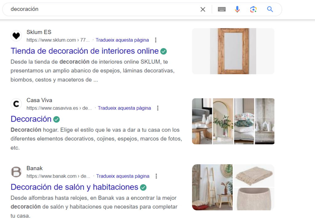 Posicionamiento web SEO para ecommerce de decoración