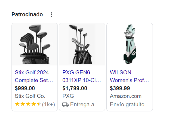 ads para equipamiento de golf