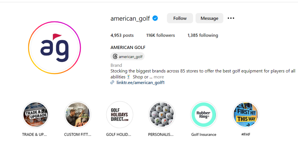 Gestión de redes sociales para ecommerce de golf