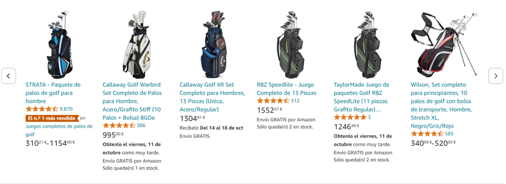 venta de golf en amazon