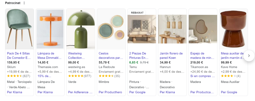 Google Ads para ecommerce de decoración