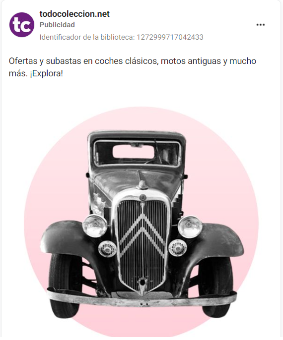 Social Ads para ecommerce de coches clásicos de lujo restaurados