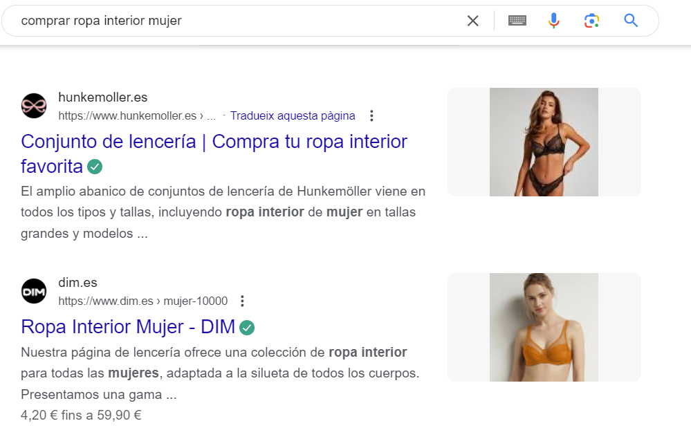 Posicionamiento web SEO para ecommerce de ropa interior de mujer