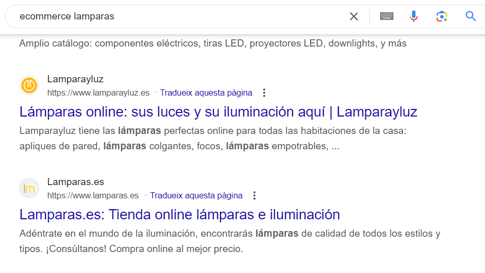 Posicionamiento web SEO para ecommerce de lámparas