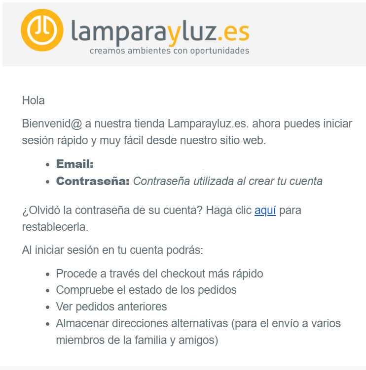 Email Marketing para ecommerce de lámparas