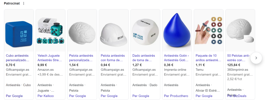 Google Ads para ecommerce de productos anti-estrés