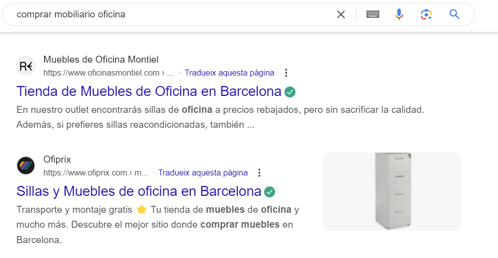 Posicionamiento web SEO para ecommerce de mobiliario para oficinas