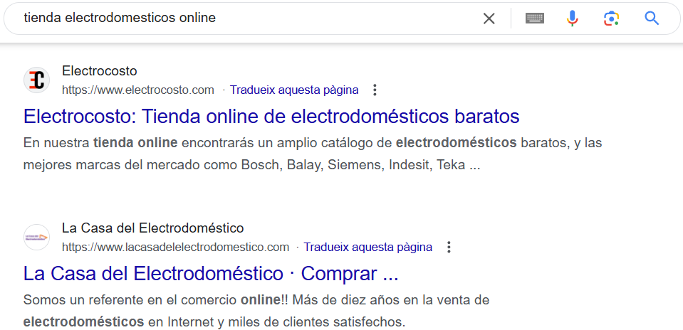 SEO para Ecommerce de Electrodomésticos