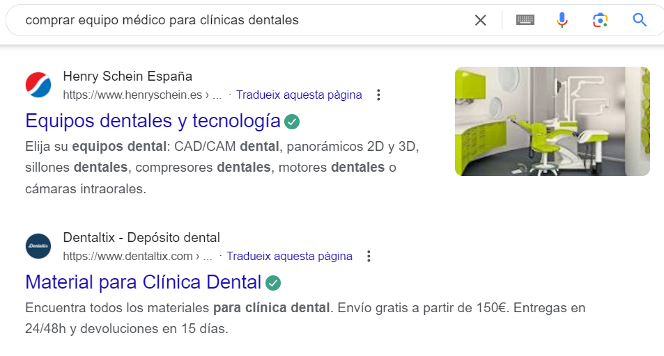 Posicionamiento web SEO para ecommerce de equipos médicos para clínicas dentales