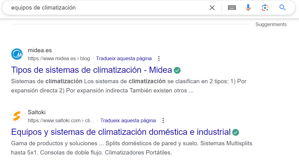 Posicionamiento web SEO para ecommerce de equipos de climatización