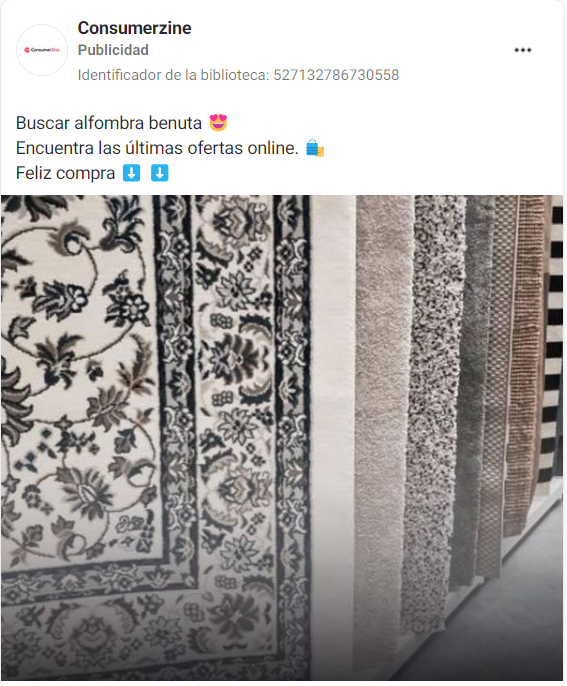 Social Ads para ecommerce de alfombras y tapicerías de lujo personalizadas