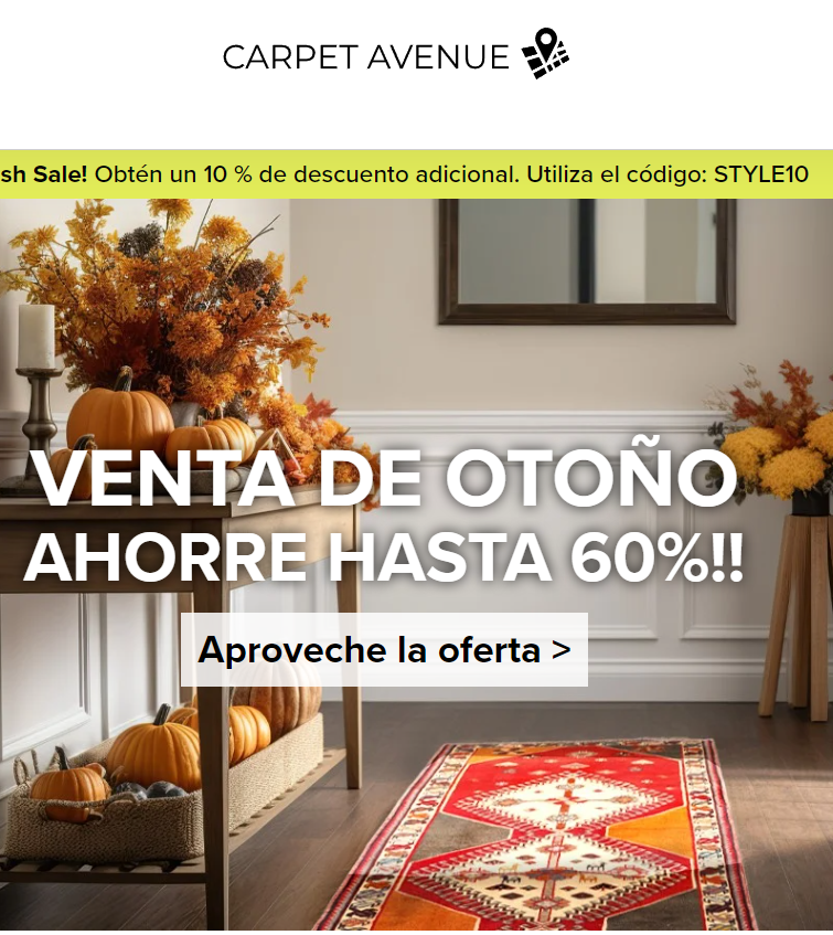 Email Marketing para ecommerce de alfombras y tapicerías de lujo personalizadas