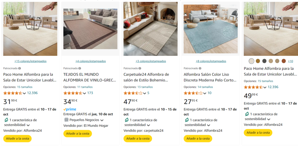 Venta en marketplaces para ecommerce de alfombras y tapicerías de lujo personalizadas