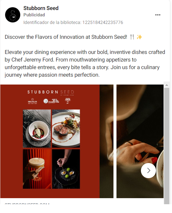 Social Ads para ecommerce de experiencias gastronómicas de lujo