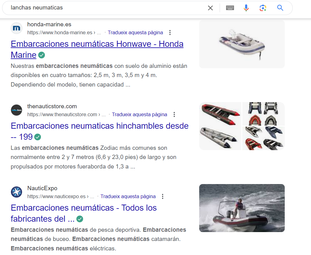 Posicionamiento web SEO para ecommerce de lanchas neumáticas