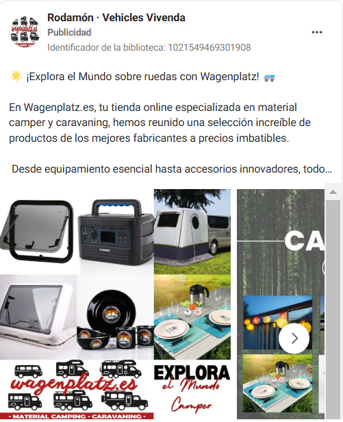 Social ADS de Ecommerce de Productos para Camping y Aventuras