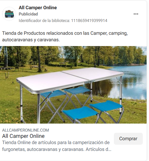  Social ADS Ecommerce de Productos para Camping y Aventuras