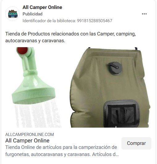 Social ADS Ecommerce de Productos para Camping y Aventuras