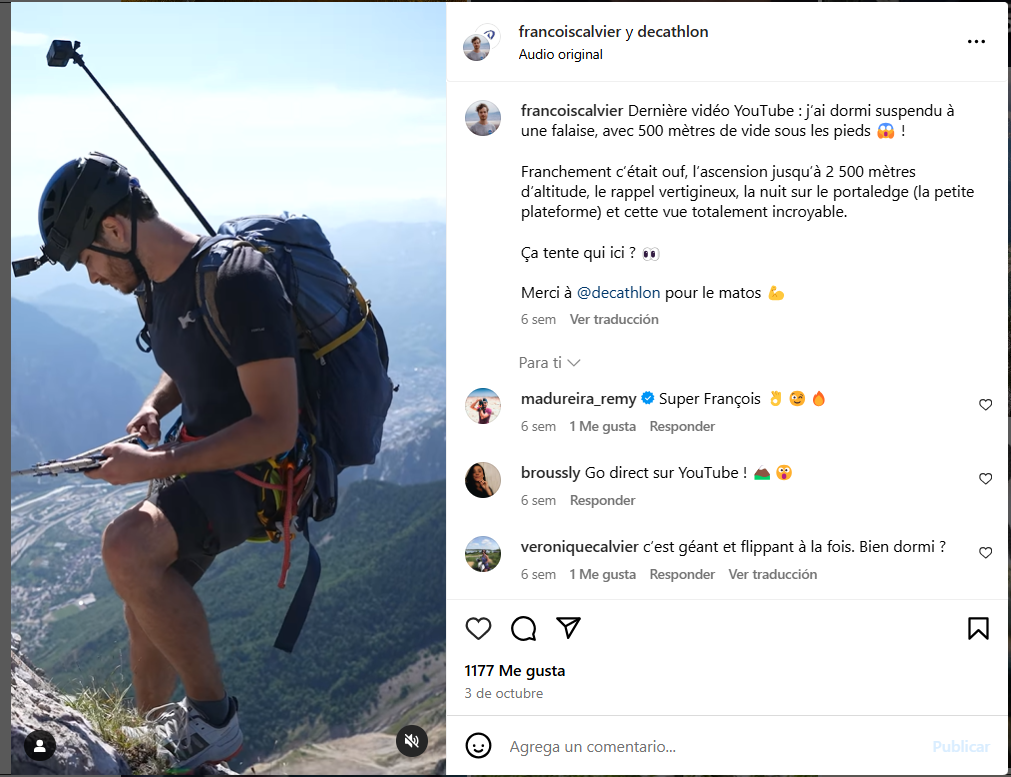 Publicaion de redes sociales  de Ecommerce de Productos para Camping y Aventuras