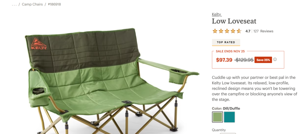 Producto de  Ecommerce de Productos para Camping y Aventuras