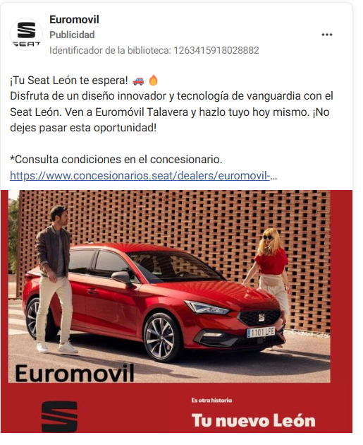 Social Ads de concesionarios de coches em Facebook Ads