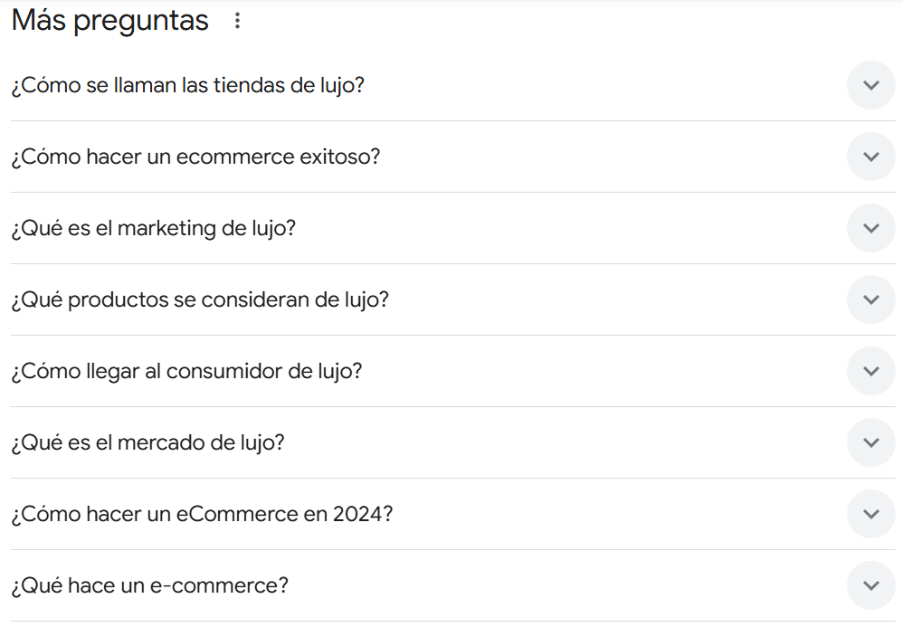 Preguntas relacionadas con Ecommerce de Lujo