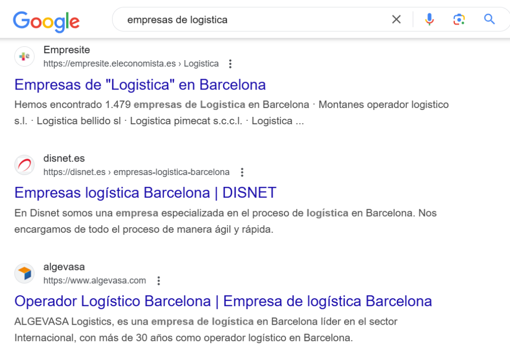 SEO de empresas de Logistica