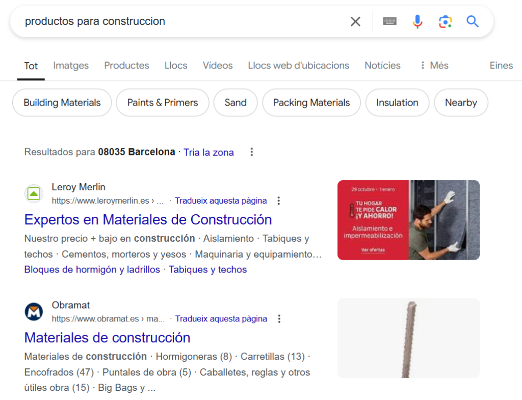 SEO para ecommerce de productos para la construcción