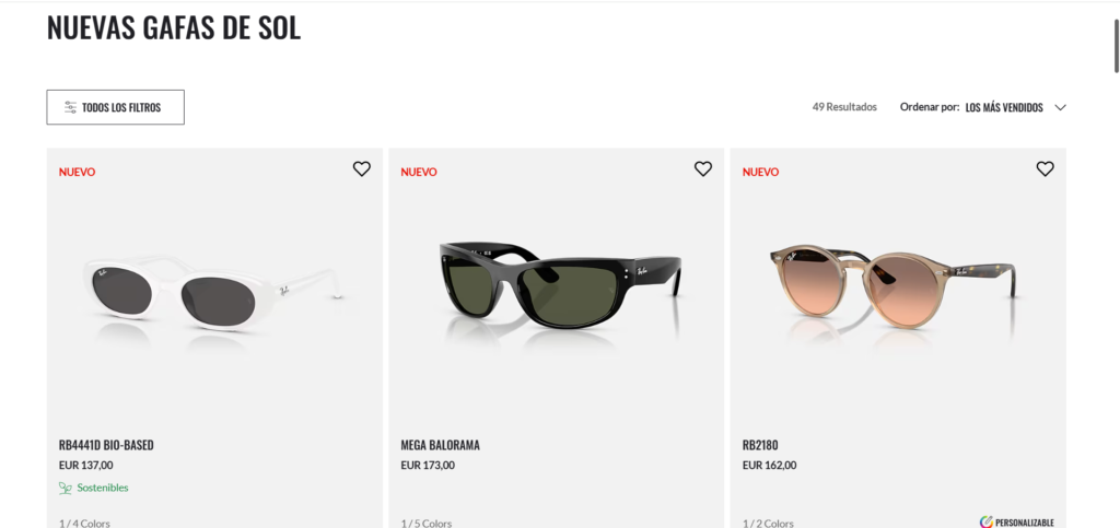 Optimización Web, UX/UI y CRO para ecommerce de gafas de sol