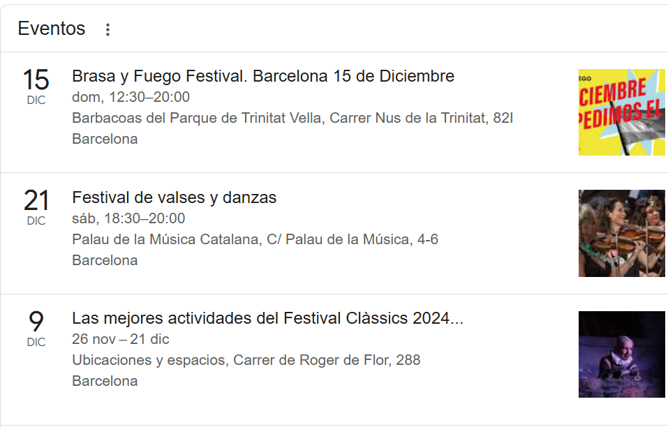 Google Ads de festivales