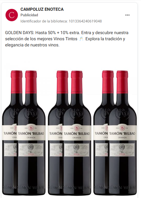 Social Ads de Ecommerce de Vino