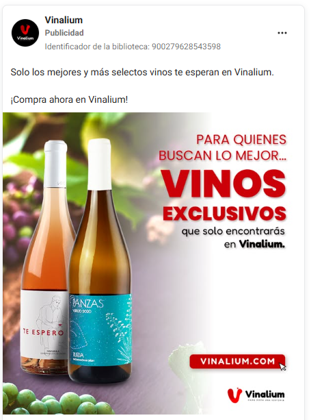 Social Ads de Ecommerce de Vino