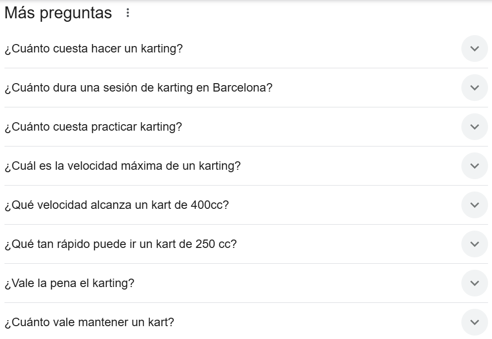 Preguntas relacionadas con Kartings