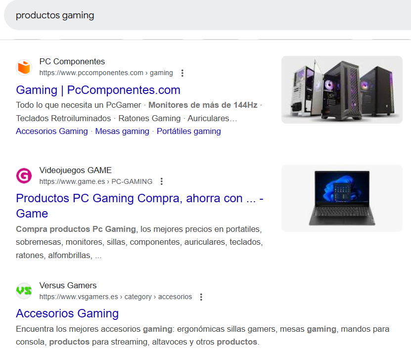 Posicionamiento SEO de productos gaming