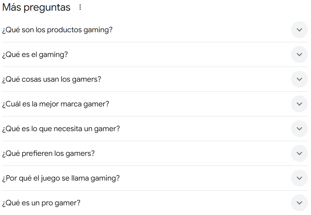 Preguntas relacionadas con el Gaming