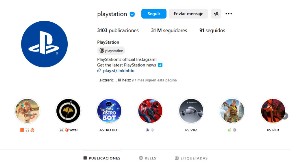 Cuenta de redes sociales de una empresa de Gaming