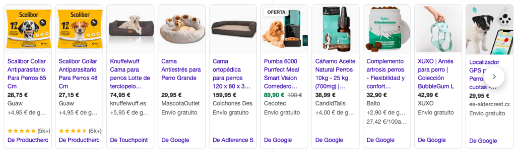 Google Ads para e-commerce para perros
